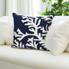 Load image into Gallery viewer, Liora Manne Frontporch Coral Indoor Outdoor Decorative Pillow Navy