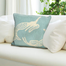 Load image into Gallery viewer, Liora Manne Frontporch Mermaids Indoor Outdoor Decorative Pillow Aqua