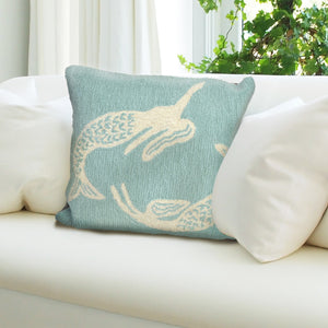 Liora Manne Frontporch Mermaids Indoor Outdoor Decorative Pillow Aqua