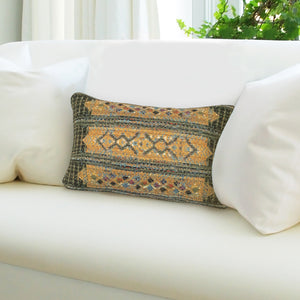 Liora Manne Marina Tribal Stripe Indoor Outdoor Decorative Pillow Green