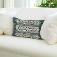 Load image into Gallery viewer, Liora Manne Marina Tribal Stripe Indoor Outdoor Decorative Pillow Denim