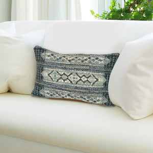 Liora Manne Marina Tribal Stripe Indoor Outdoor Decorative Pillow Denim