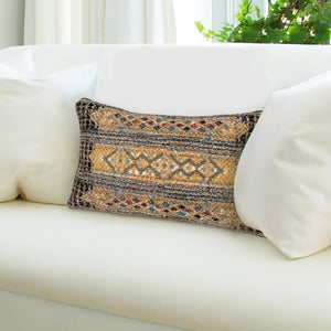 Liora Manne Marina Tribal Stripe Indoor Outdoor Decorative Pillow Black