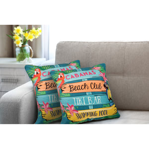 Liora Manne Illusions Summer Signs Indoor Outdoor Decorative Pillow Multi