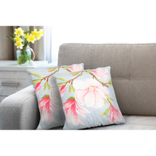 Load image into Gallery viewer, Liora Manne Illusions Magnolia Indoor Outdoor Decorative Pillow Chambray