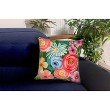 Load image into Gallery viewer, Liora Manne Illusions Flower Garden Indoor Outdoor Decorative Pillow Green