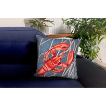 Load image into Gallery viewer, Liora Manne Illusions Lobster Net Indoor Outdoor Decorative Pillow Navy