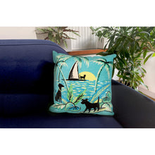 Load image into Gallery viewer, Liora Manne Illusions Aloha Dogs Indoor Outdoor Decorative Pillow Sunrise