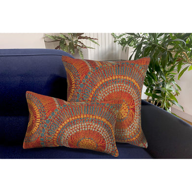 Liora Manne Marina Circles Indoor Outdoor Decorative Pillow Saffron