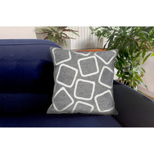 Load image into Gallery viewer, Liora Manne Visions I Squares Indoor Outdoor Decorative Pillow Silver