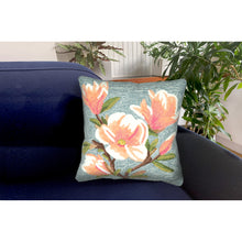 Load image into Gallery viewer, Liora Manne Frontporch Magnolia Indoor Outdoor Pillow Chambray