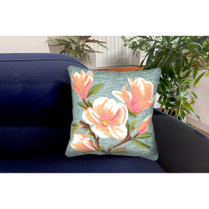 Liora Manne Frontporch Magnolia Indoor Outdoor Pillow Chambray