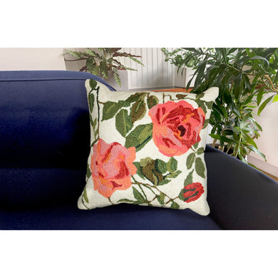 Liora Manne Frontporch China Roses Indoor Outdoor Pillow Rose