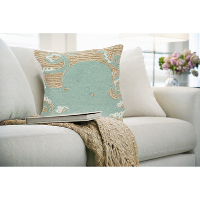 Liora Manne Frontporch Octopus Indoor Outdoor Decorative Pillow Aqua