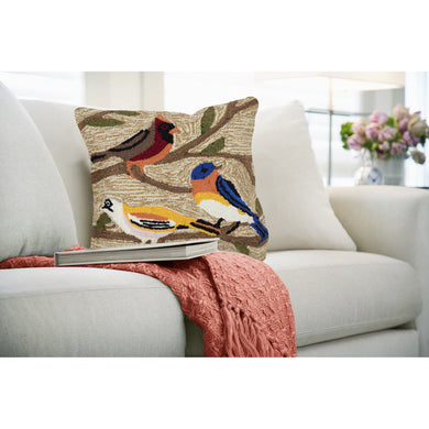 Liora Manne Frontporch Birds Indoor Outdoor Decorative Pillow Multi