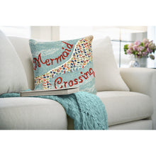 Load image into Gallery viewer, Liora Manne Frontporch Mermaid Crossing Indoor Outdoor Decorative Pillow Water