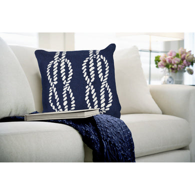 Liora Manne Frontporch Ropes Indoor Outdoor Decorative Pillow Navy