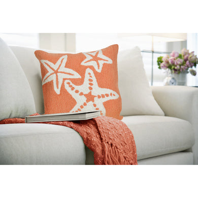 Liora Manne Frontporch Starfish Indoor Outdoor Decorative Pillow Coral