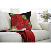 Load image into Gallery viewer, Liora Manne Frontporch Poinsettia Indoor Outdoor Decorative Pillow Black