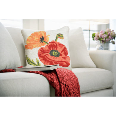 Liora Manne Frontporch Icelandic Poppies Decorative Pillow Neutral