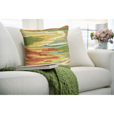 Liora Manne Frontporch Watercolor Indoor Outdoor Decorative Pillow Green