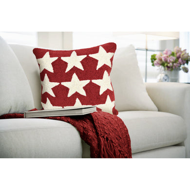 Liora Manne Frontporch Stars Indoor Outdoor Decorative Pillow Red