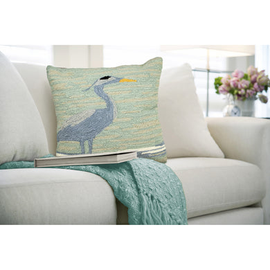 Liora Manne Frontporch Blue Heron Indoor Outdoor Decorative Pillow Lake