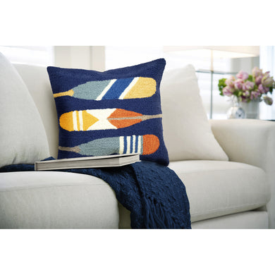 Liora Manne Frontporch Paddles Indoor Outdoor Decorative Pillow Navy