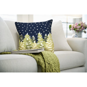 Liora Manne Frontporch Let It Snow Indoor Outdoor Pillow Midnight