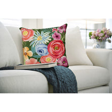 Load image into Gallery viewer, Liora Manne Illusions Flower Garden Indoor Outdoor Decorative Pillow Green