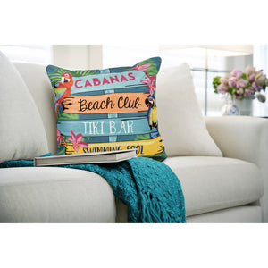 Liora Manne Illusions Summer Signs Indoor Outdoor Decorative Pillow Multi