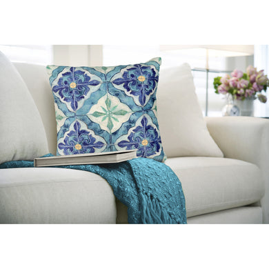 Liora Manne Illusions Madrid Indoor Outdoor Decorative Pillow Ocean