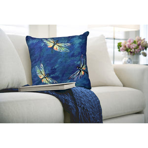 Liora Manne Illusions Dragonflies Indoor Outdoor Decorative Pillow Midnight