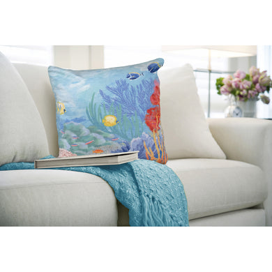 Liora Manne Illusions Seascape Indoor Outdoor Decorative Pillow Ocean