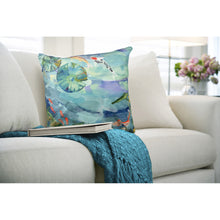 Load image into Gallery viewer, Liora Manne Illusions Peaceful Pond Indoor Outdoor Decorative Pillow Seafoam