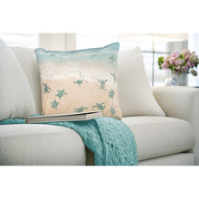 Load image into Gallery viewer, Liora Manne Illusions Turtle Beach Indoor Outdoor Decorative Pillow Aqua