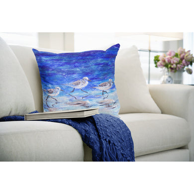 Liora Manne Illusions Sea Birds Indoor Outdoor Pillow Ocean