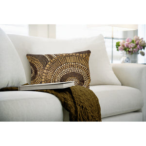 Liora Manne Marina Circles Indoor Outdoor Decorative Pillow Brown