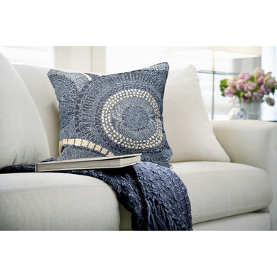 Liora Manne Marina Circles Indoor Outdoor Decorative Pillow Delft