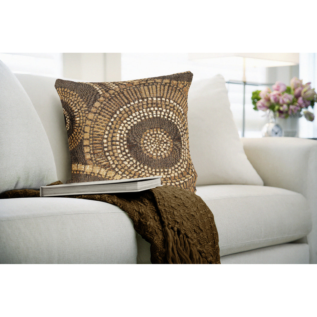 Liora Manne Marina Circles Indoor Outdoor Decorative Pillow Brown