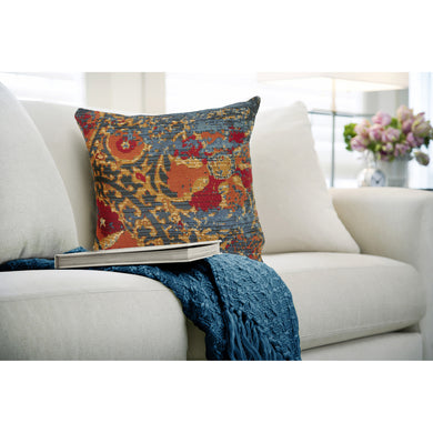 Liora Manne Marina Suzanie Indoor Outdoor Decorative Pillow Blue