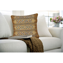 Load image into Gallery viewer, Liora Manne Marina Tribal Stripe Indoor Outdoor Decorative Pillow Gold