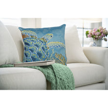 Load image into Gallery viewer, Liora Manne Marina Seaturtle Garden Indoor Outdoor Decorative Pillow Ocean