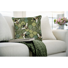 Load image into Gallery viewer, Liora Manne Marina Bee Free Indoor Outdoor Decorative Pillow Green