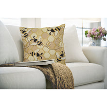 Load image into Gallery viewer, Liora Manne Marina Bee Free Indoor Outdoor Decorative Pillow Honey