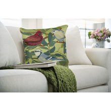 Load image into Gallery viewer, Liora Manne Marina Three Birds Of A Feather Indoor Outdoor Decorative Pillow Green