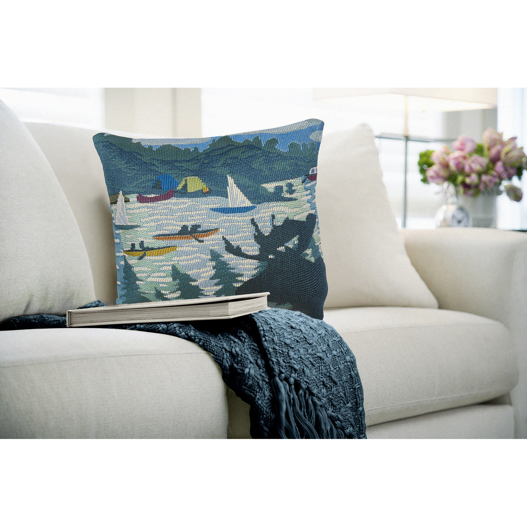 Liora Manne Marina Lake Life Indoor Outdoor Decorative Pillow Blue