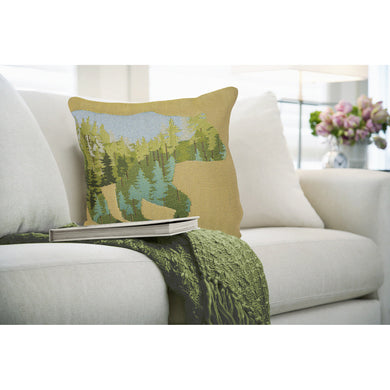 Liora Manne Marina Bear Mountain Indoor Outdoor Decorative Pillow Natural