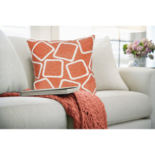 Load image into Gallery viewer, Liora Manne Visions I Squares Indoor Outdoor Decorative Pillow Coral