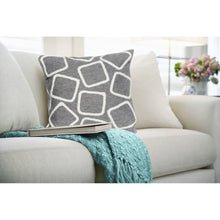 Load image into Gallery viewer, Liora Manne Visions I Squares Indoor Outdoor Decorative Pillow Silver